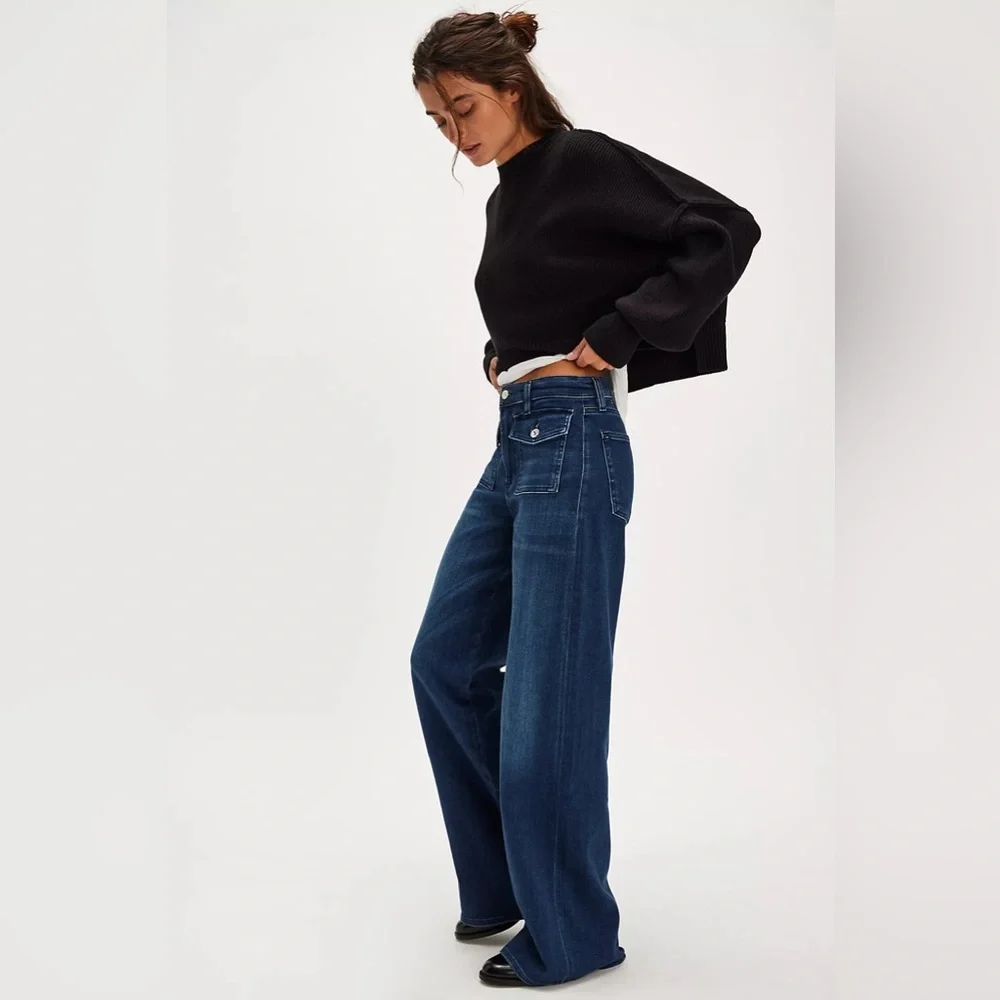 NWT Citizens of Humanity Raven Patch Pocket Wide Leg Jeans Regency Free People
